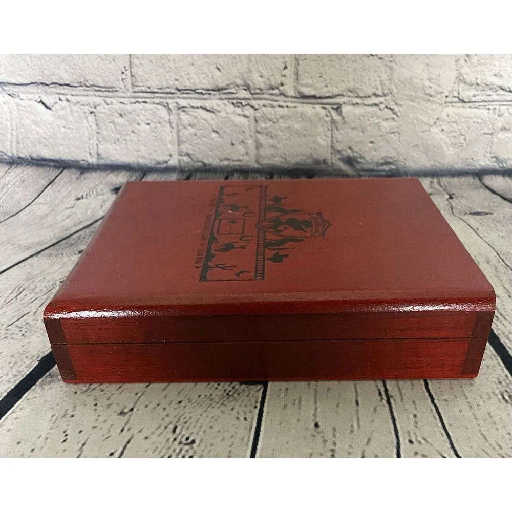 Kinky Friedman Cigar Box Red Wooden The Utopian Vintage Cigar Case Hinged Texas
